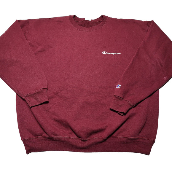 Vintage Champion Crewneck Sweatshirt Men’s Size Large - Maroon Red - Picture 1 of 8